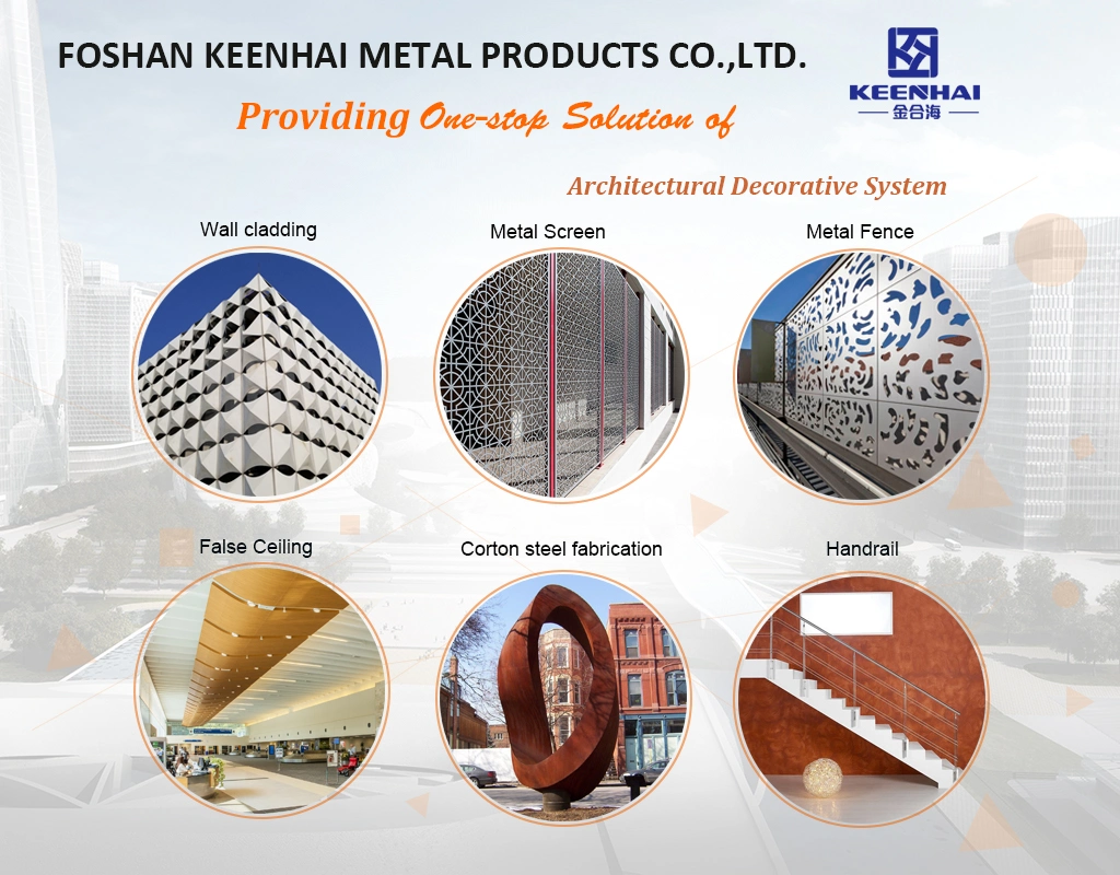 Exterior 3D Laser Cut Aluminum Panel Facade Cladding (KH-CW032)